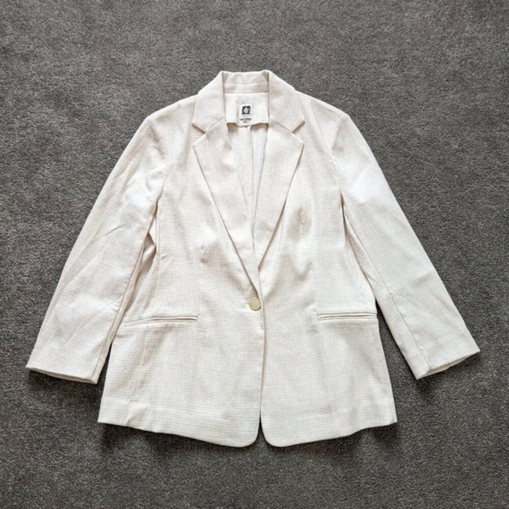 Anne Klein blazer suit jacket golden button womens size Large